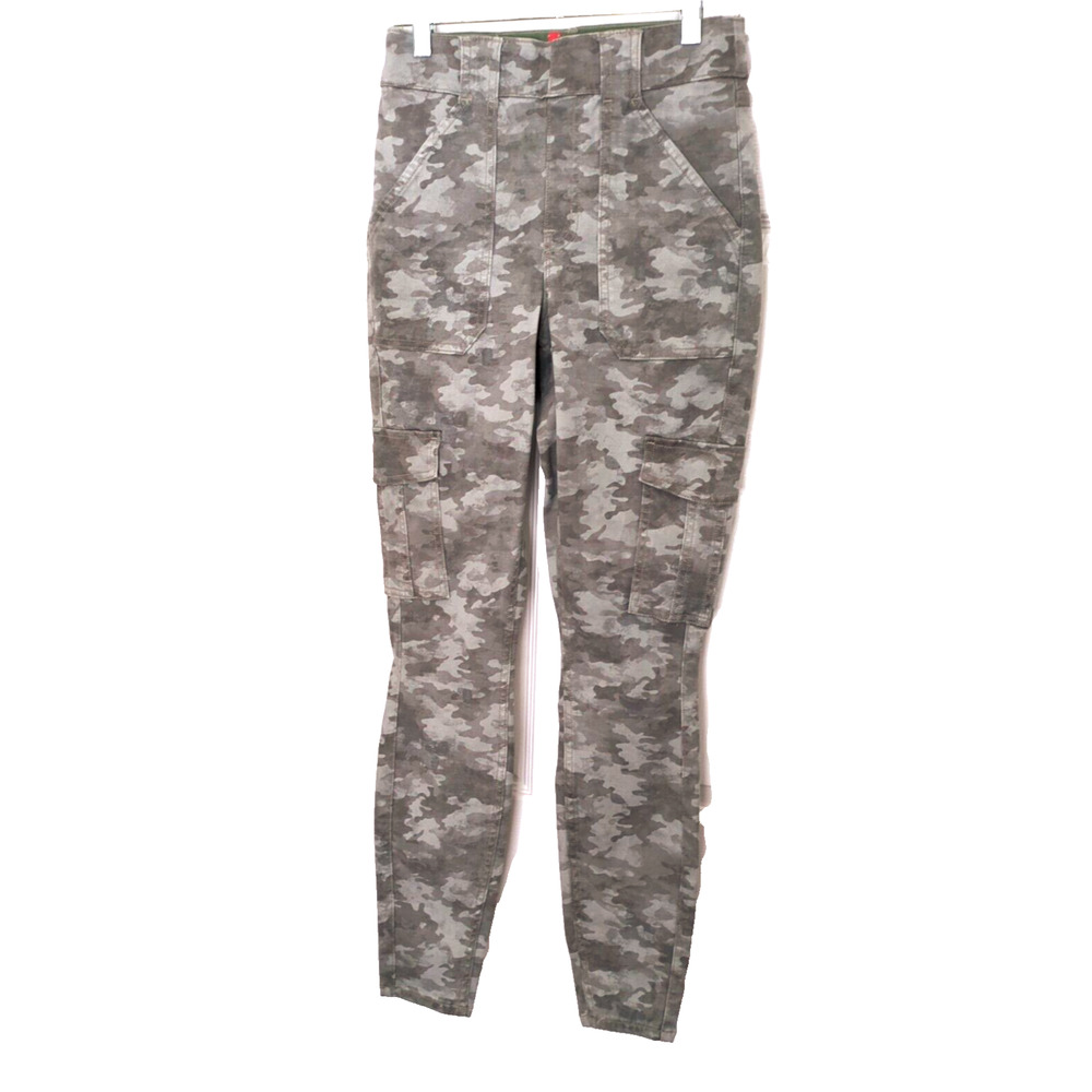 Spanx Cargo Pants Gray Camo Stretch Womens Size Small Baddie Streetwear Gorpcore